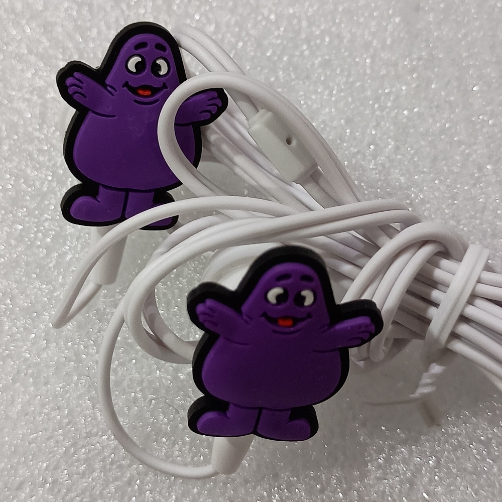 McDonald's Restaurants Purple Grimace Fast Food Employee Ear Buds NOS New